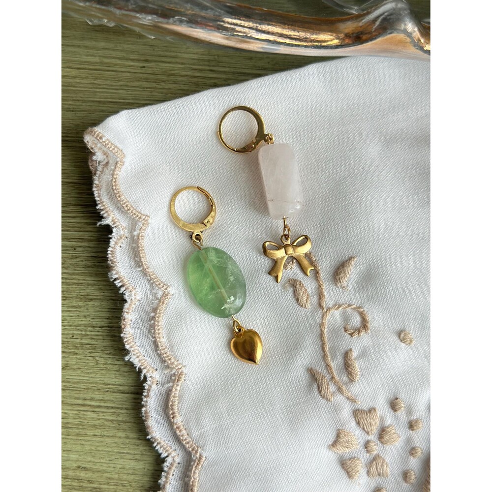 The Pastel Trinket Earrings - Mixed Matched Charm Earrings - Whimsical Crystal E